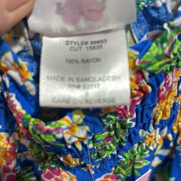 RMLA Romper,shirred upper chest,scoop neck,sleeveless elastic waist,light,floral - Picture 6 of 6